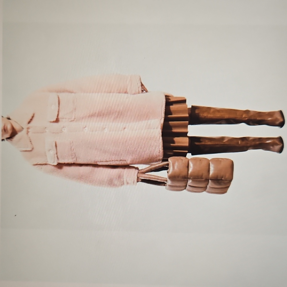 STAND STUDIO: Pretty Light Pink Sabi Oversize Faux Shearling Jacket